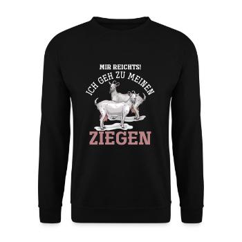 Ziege Milch Geschenkidee - Unisex Pullover - Schwarz - Vorne - Alina (178cm) & Michal (187cm)