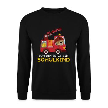 Schulanfang Erstklässler - Unisex Pullover - Schwarz - Vorne - Alina (178cm) & Michal (187cm)
