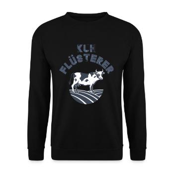 Kuh Bauernhof - Unisex Pullover - Schwarz - Vorne - Alina (178cm) & Michal (187cm)