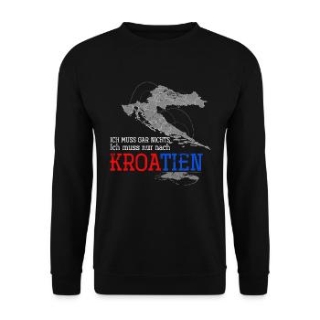 Kroatien - Unisex Pullover - Schwarz - Vorne - Alina (178cm) & Michal (187cm)