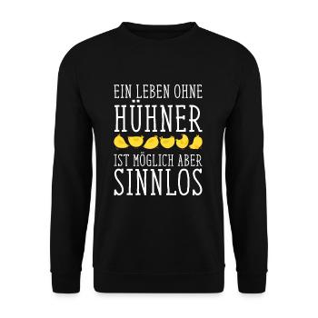 Huhn Bauern - Unisex Pullover - Schwarz - Vorne - Alina (178cm) & Michal (187cm)