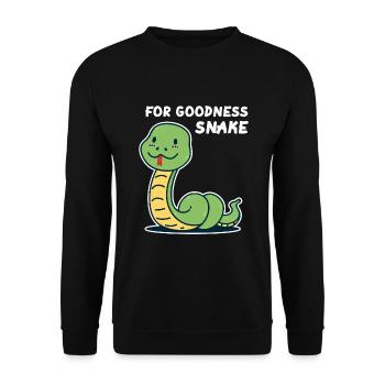Pour les fans de Goodness Snake Sweet Snake Snake - Sweat-shirt Unisexe - noir - Devant - Alina (178cm) & Michal (187cm)