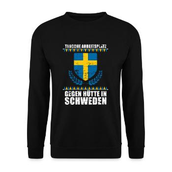 Schwede Geschenk Patrioten - Unisex Pullover - Schwarz - Vorne - Alina (178cm) & Michal (187cm)