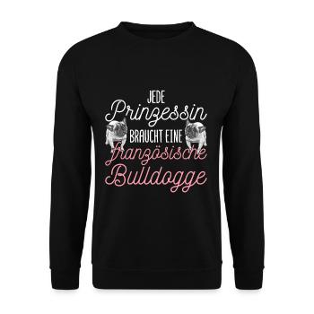 Französische Bulldogge Tierliebhaber - Unisex Pullover - Schwarz - Vorne - Alina (178cm) & Michal (187cm)