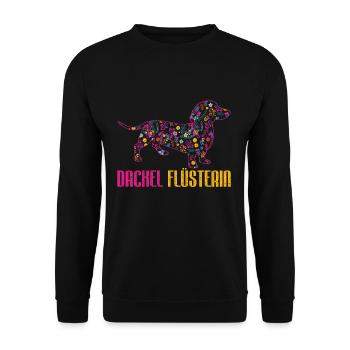 Dackel Hund - Unisex Pullover - Schwarz - Vorne - Alina (178cm) & Michal (187cm)