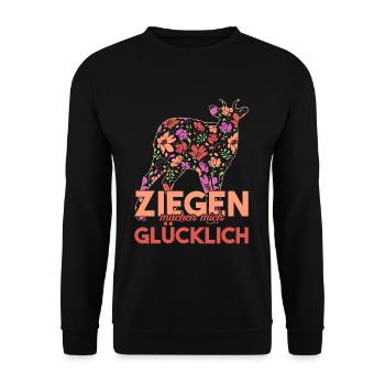 Ziege Landwirtschaft - Unisex Pullover - Schwarz - Vorne - Alina (178cm) & Michal (187cm)