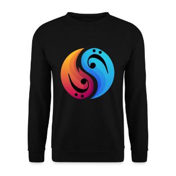 Bassgitarre Bassist - Unisex Pullover - Schwarz - Vorne - Alina (178cm) & Michal (187cm)