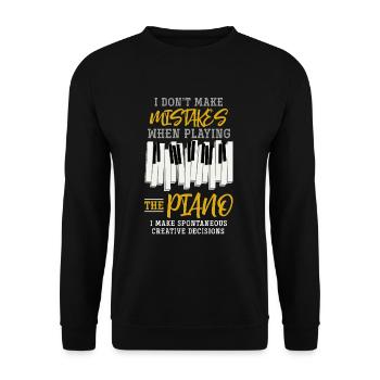 Piano Musique - Sweat-shirt Unisexe - noir - Devant - Alina (178cm) & Michal (187cm)