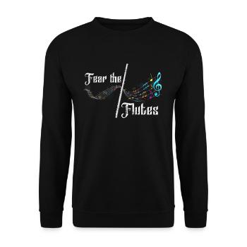 Flute musical instrument - Unisex Sweatshirt - black - Front - Alina (178cm) & Michal (187cm)