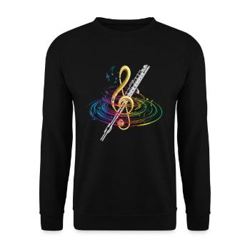 Flute flutist - Unisex Sweatshirt - black - Front - Alina (178cm) & Michal (187cm)