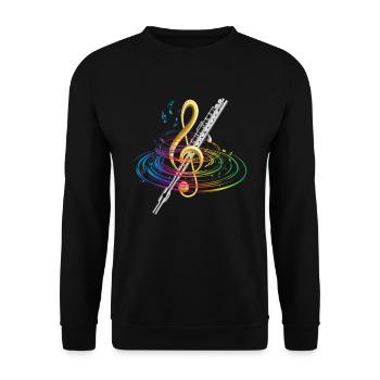 Flute Classical Music - Unisex Sweatshirt - black - Front - Alina (178cm) & Michal (187cm)