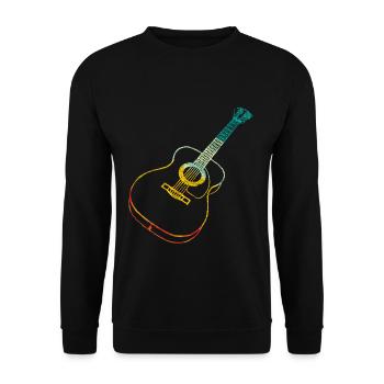 Gitarre Geschenk - Unisex Pullover - Schwarz - Vorne - Alina (178cm) & Michal (187cm)