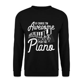 Klavier - Unisex Pullover - Schwarz - Vorne - Alina (178cm) & Michal (187cm)