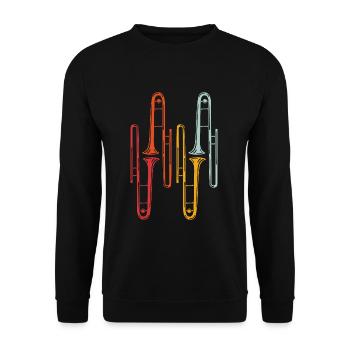 Trombone Instrument - Unisex Sweatshirt - black - Front - Alina (178cm) & Michal (187cm)