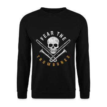 Posaune Musiker Orchester - Unisex Pullover - Schwarz - Vorne - Alina (178cm) & Michal (187cm)