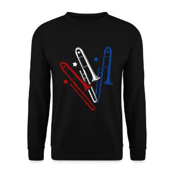 Trombone trombonist musical instrument - Unisex Sweatshirt - black - Front - Alina (178cm) & Michal (187cm)