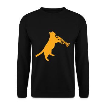Trompette instrument de musique chat - Sweat-shirt Unisexe - noir - Devant - Alina (178cm) & Michal (187cm)