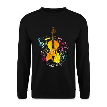 Violine - Unisex Pullover - Schwarz - Vorne - Alina (178cm) & Michal (187cm)