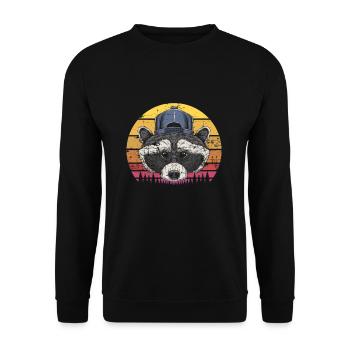 racoon - Unisex Sweatshirt - black - Front - Alina (178cm) & Michal (187cm)