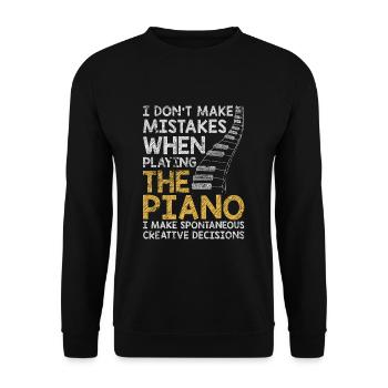 Piano - Unisex Pullover - Schwarz - Vorne - Alina (178cm) & Michal (187cm)