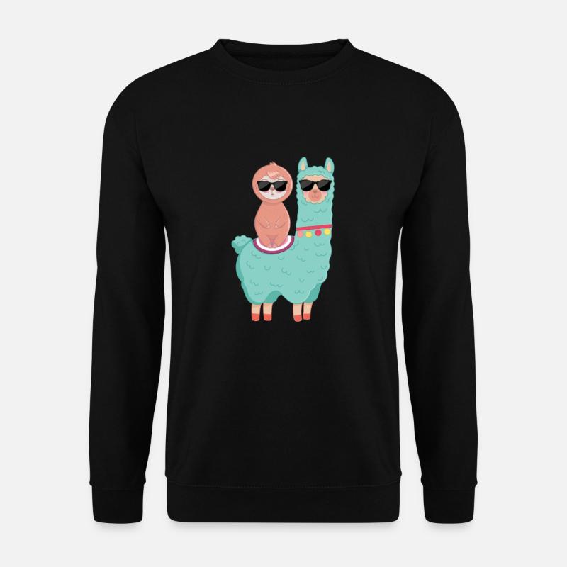 Sloth llama - Unisex Sweatshirt - black