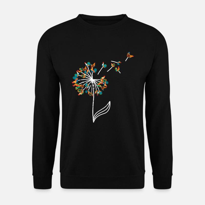 Huhn Dorfkind Pusteblume - Unisex Pullover - Schwarz