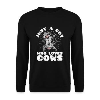 Vache - Sweat-shirt Unisexe - noir - Devant - Alina (178cm) & Michal (187cm)