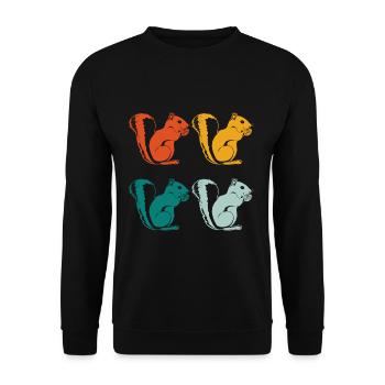 Squirrel animals - Unisex Sweatshirt - black - Front - Alina (178cm) & Michal (187cm)