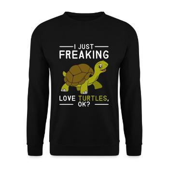 Amoureux des animaux tortues - Sweat-shirt Unisexe - noir - Devant - Alina (178cm) & Michal (187cm)