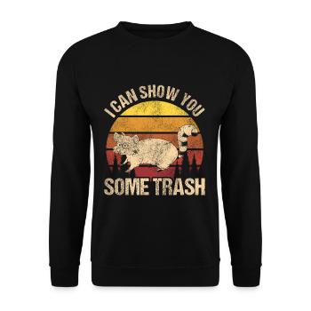 Raccoon animals - Unisex Sweatshirt - black - Front - Alina (178cm) & Michal (187cm)