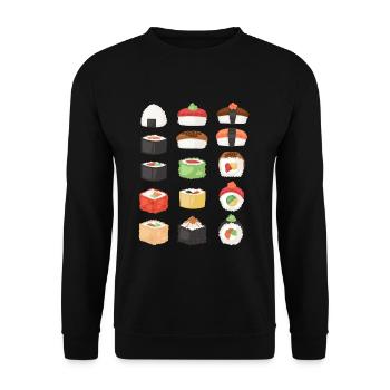 Maki sushi gift idea - Unisex Sweatshirt - black - Front - Alina (178cm) & Michal (187cm)