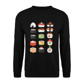 Sushi japonais ramen - Sweat-shirt Unisexe - noir - Devant - Alina (178cm) & Michal (187cm)