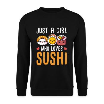 Fille de sushi kawaii - Sweat-shirt Unisexe - noir - Devant - Alina (178cm) & Michal (187cm)
