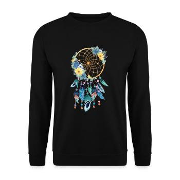 Dream catcher flowers Indians - Unisex Sweatshirt - black - Front - Alina (178cm) & Michal (187cm)