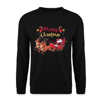 père Noël - Sweat-shirt Unisexe - noir - Devant - Alina (178cm) & Michal (187cm)