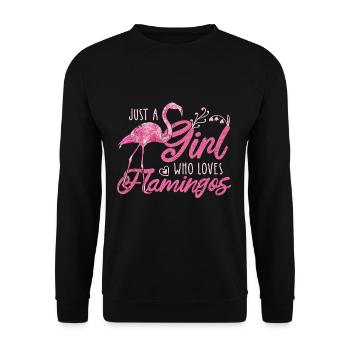 Flamingo girl pink - Unisex Sweatshirt - black - Front - Alina (178cm) & Michal (187cm)
