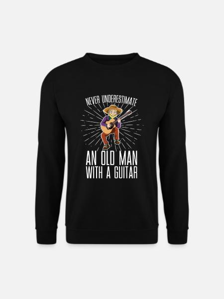 Gitarre Alter Mann Rentner - Unisex Pullover - Schwarz