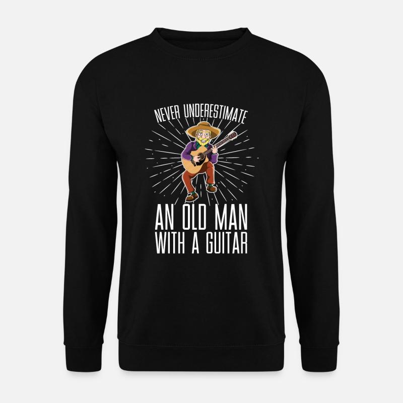 Guitar old man pensioner - Unisex Sweatshirt - black