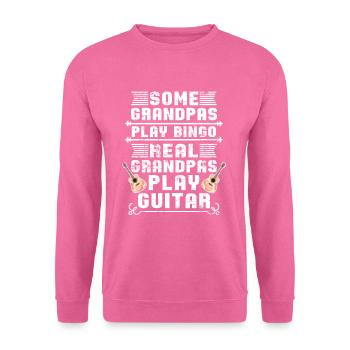 Papy guitare - Sweat-shirt Unisexe - rose - Devant