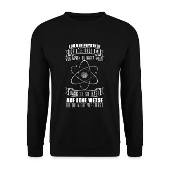 Physik Physiker - Unisex Pullover - Schwarz - Vorne - Alina (178cm) & Michal (187cm)