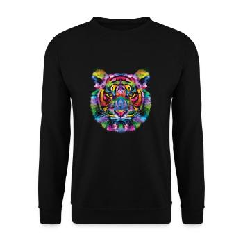 tiger - Unisex Sweatshirt - black - Front - Alina (178cm) & Michal (187cm)