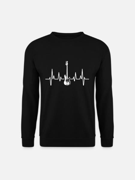 Bassgitarre Herzschlag - Unisex Pullover - Schwarz