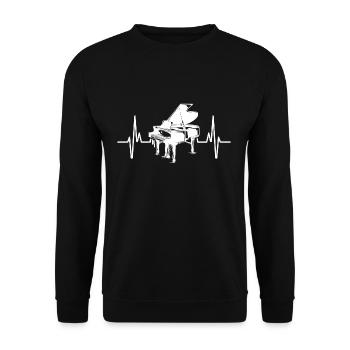 Pouls de piano - Sweat-shirt Unisexe - noir - Devant - Alina (178cm) & Michal (187cm)