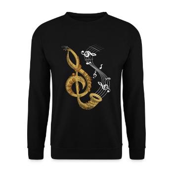 Musique de saxophone - Sweat-shirt Unisexe - noir - Devant - Alina (178cm) & Michal (187cm)