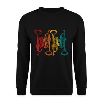 Trumpet musician music - Unisex Sweatshirt - black - Front - Alina (178cm) & Michal (187cm)
