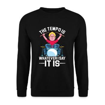 Schlagzeug Schlagzeuger - Unisex Pullover - Schwarz - Vorne - Alina (178cm) & Michal (187cm)