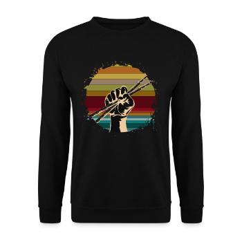 Batterie batteur Drumsticks - Sweat-shirt Unisexe - noir - Devant - Alina (178cm) & Michal (187cm)