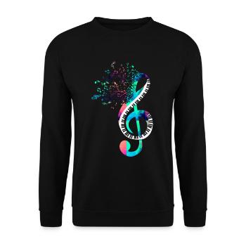 piano - Sweat-shirt Unisexe - noir - Devant - Alina (178cm) & Michal (187cm)
