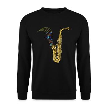 Musique de saxophone - Sweat-shirt Unisexe - noir - Devant - Alina (178cm) & Michal (187cm)