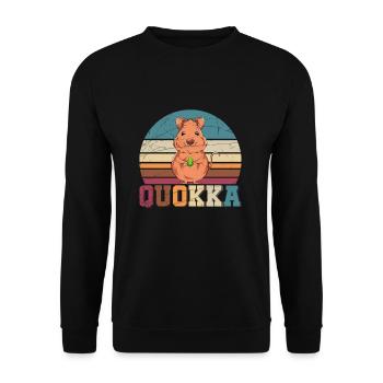 Quokka Australien Tierliebhaber - Unisex Pullover - Schwarz - Vorne - Alina (178cm) & Michal (187cm)